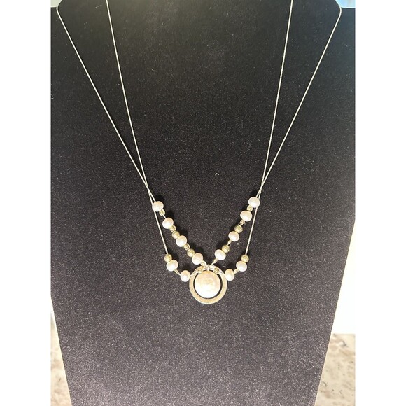 Vintage 14k and Sterling Silver Necklace With Pearls — Very Different - Picture 3 of 4